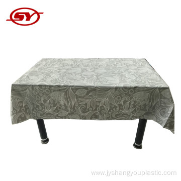 wholesale printed peva tablecloth with flannel back